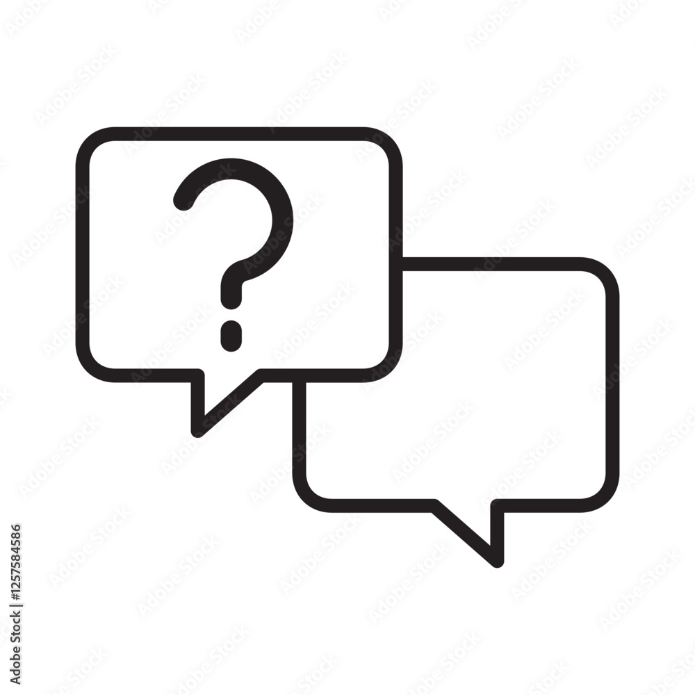 ask icon line vector design in trendy style ask icon line vector design in trendy style