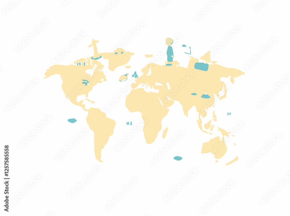 Obraz premium Travel Beyond Borders: Global Adventure Map Vector