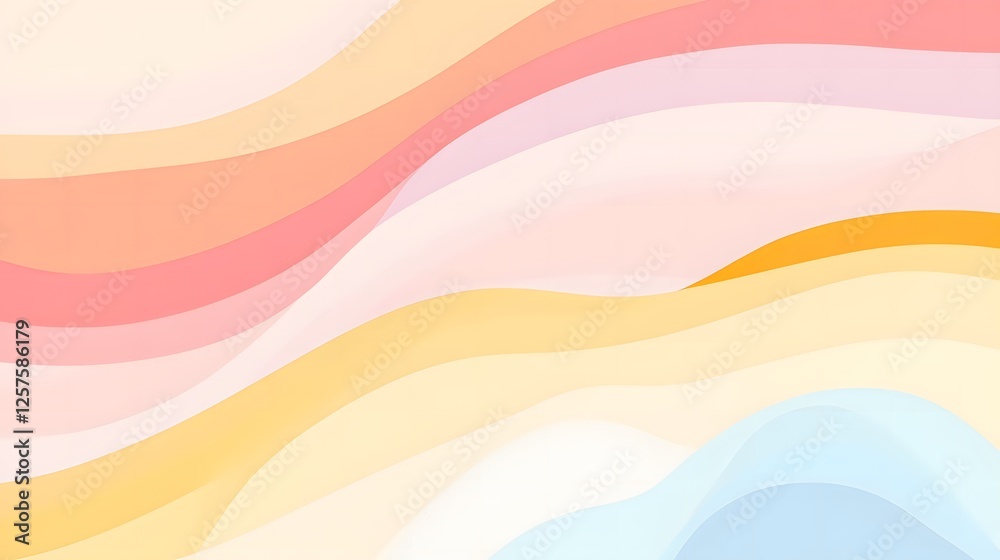 Abstract Pastel Wave Background Soft Pink Yellow and Blue Gradient Design Abstract Pastel Wave Background Soft Pink Yellow and Blue Gradient Design