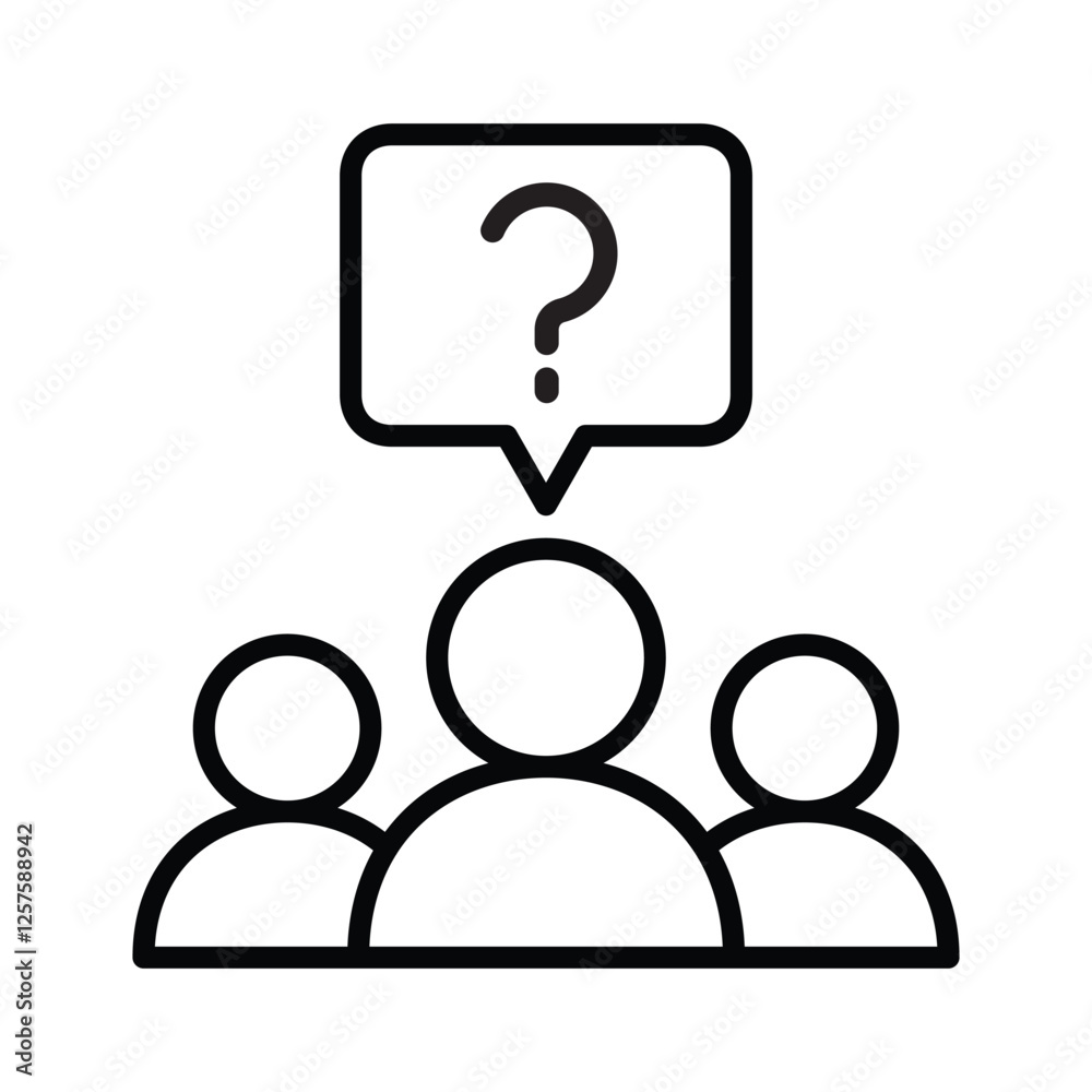 Obraz premium customer question icon line vector design in trendy style