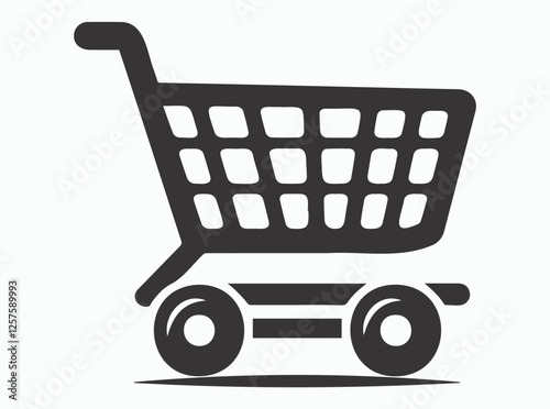 Wallpaper Mural Shopping Cart Silhouette Black Color Icon for E-commerce and Retail Design Torontodigital.ca
