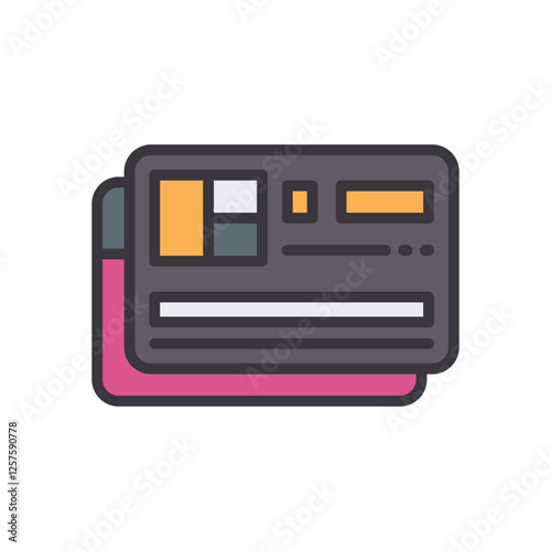 credit card filled color icon. vector icon for your website, mobile, presentation, and logo design.