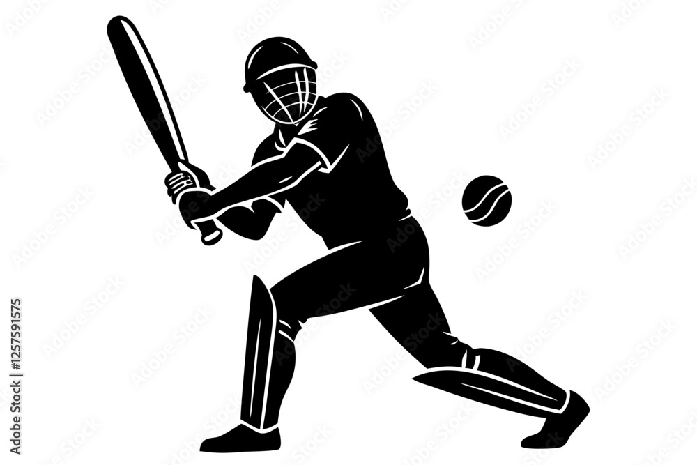 Cricket Player Vector Illustration - Download SVG, PNG, EPS, AI, PSD Files