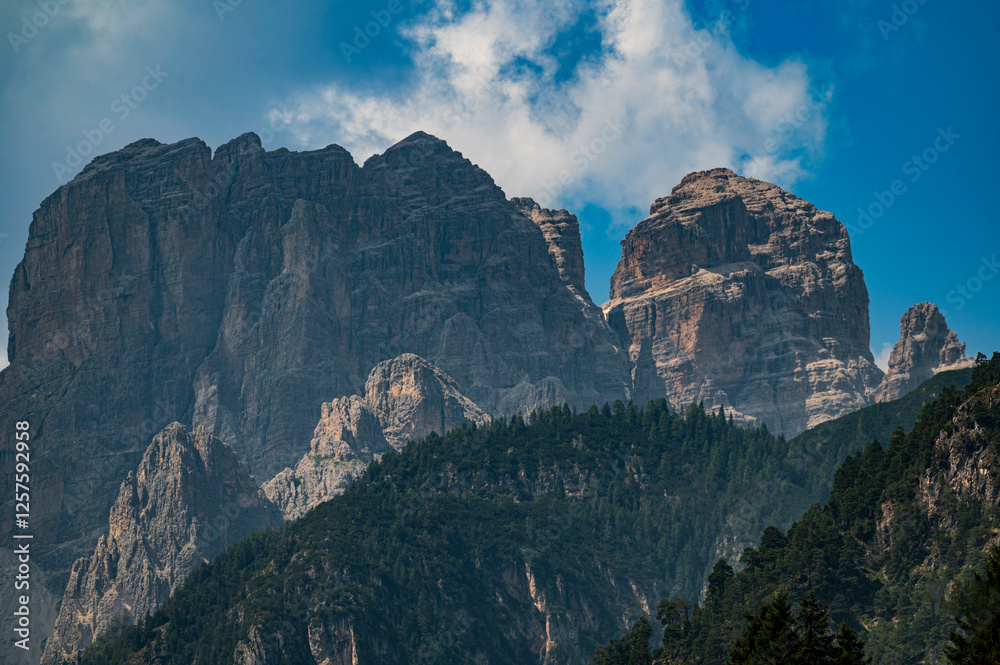 Lake Auronzo. Mirror of the country and the Dolomites. Lake Auronzo. Mirror of the country and the Dolomites.