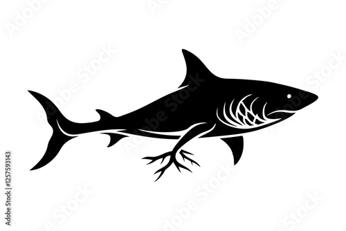 Shark Vector Illustration  Silhouette, SVG, PNG, EPS, and AI Files for T-Shirts and Prints