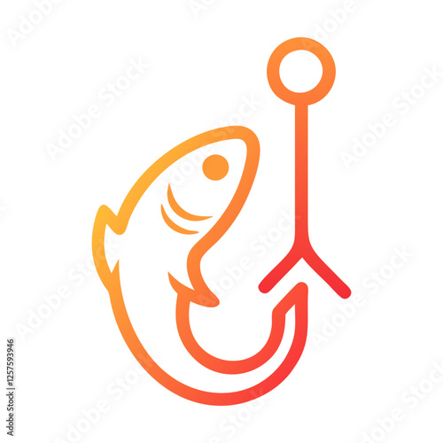 Fishing hook logo vector icon illustration design