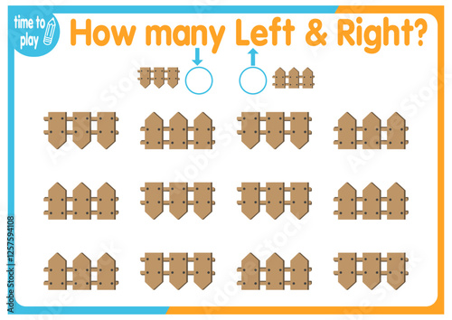 
children's educational game, tasks. count how many elements will be placed on the right and how many on the left. cat. animal.