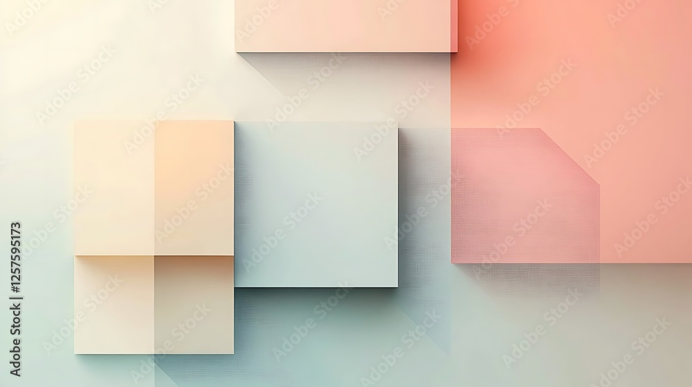 Fototapeta premium Abstract Pastel Cubes Geometric Design Composition