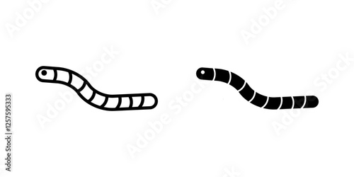 worm Icon set. Symbol isolated white background. vector illustration. color editable.