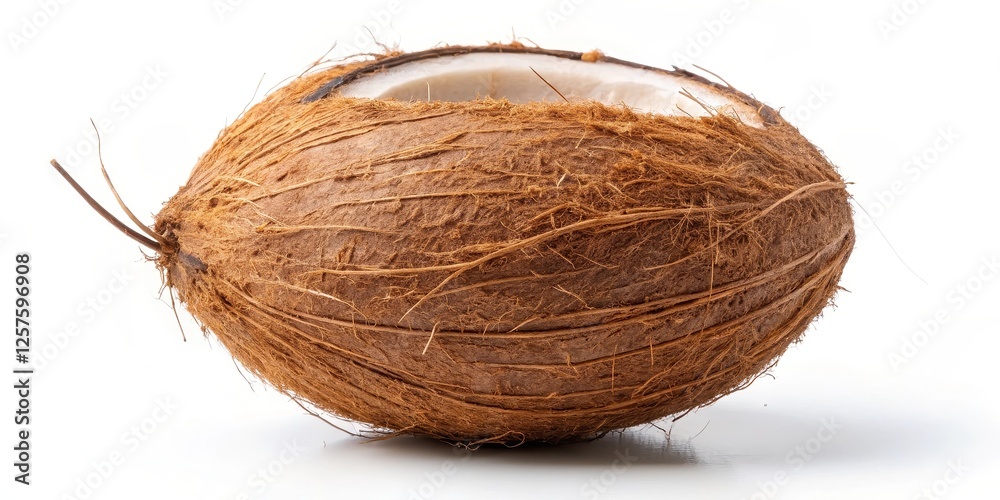 Halved Coconut on White Background Halved Coconut on White Background