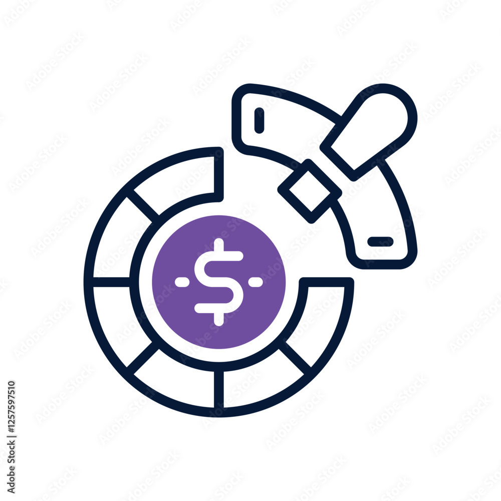 pie chart dual tone icon. vector icon for your website, mobile, presentation, and logo design. pie chart dual tone icon. vector icon for your website, mobile, presentation, and logo design.