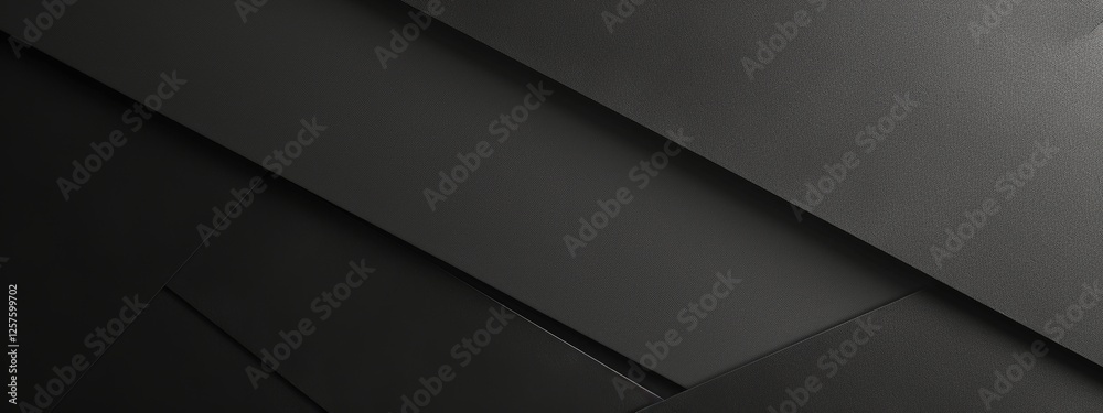 Chic black background with understated geometry, perfect for design and banner templates. Featuring stylish minimalist wallpaper with geometric motifs and a central white space for text.