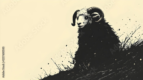 The image of the sheep has unique lines and color.