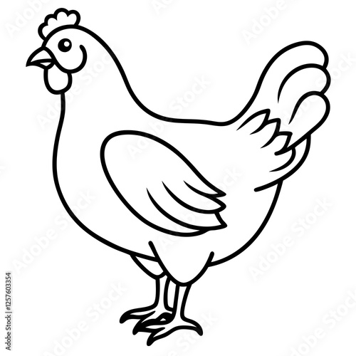 chicken line art vector