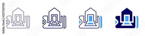 Home automation troubleshooting icon in 4 different styles. Thin Line, Line, Bold Line, Duotone. Duotone style. Editable stroke