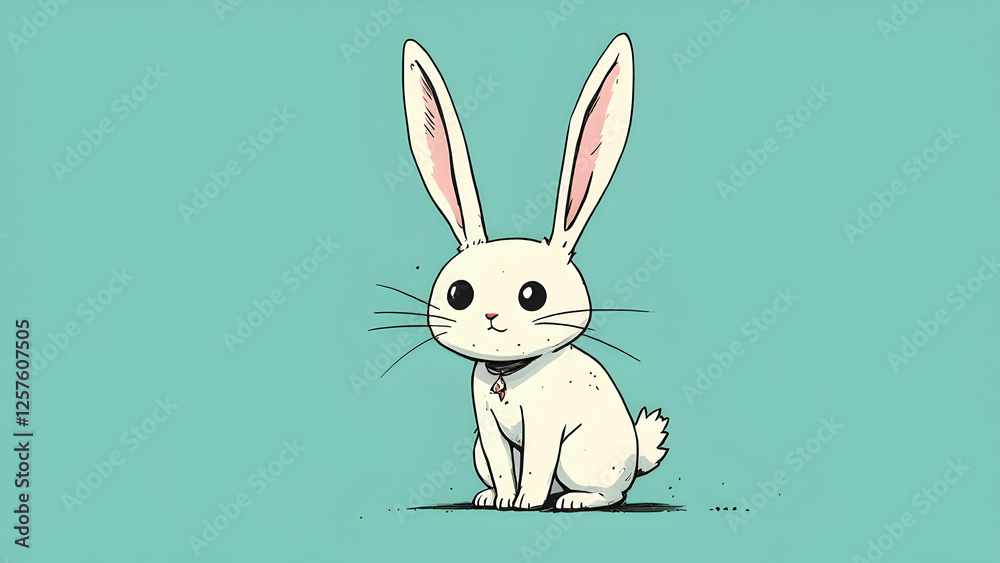 A picture of a rabbit with unique lines and color. A picture of a rabbit with unique lines and color.