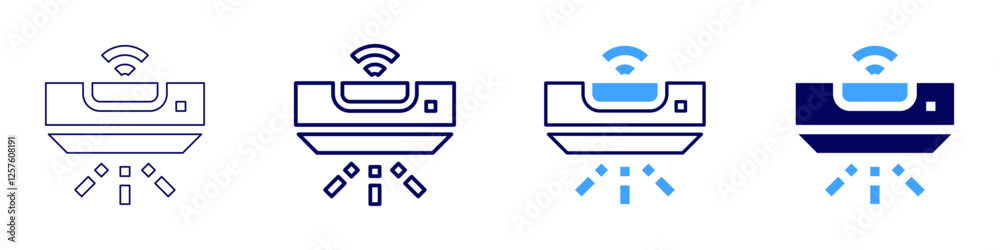Smart air conditioning icon in 4 different styles. Thin Line, Line, Bold Line, Duotone. Duotone style. Editable stroke Smart air conditioning icon in 4 different styles. Thin Line, Line, Bold Line, Duotone. Duotone style. Editable stroke