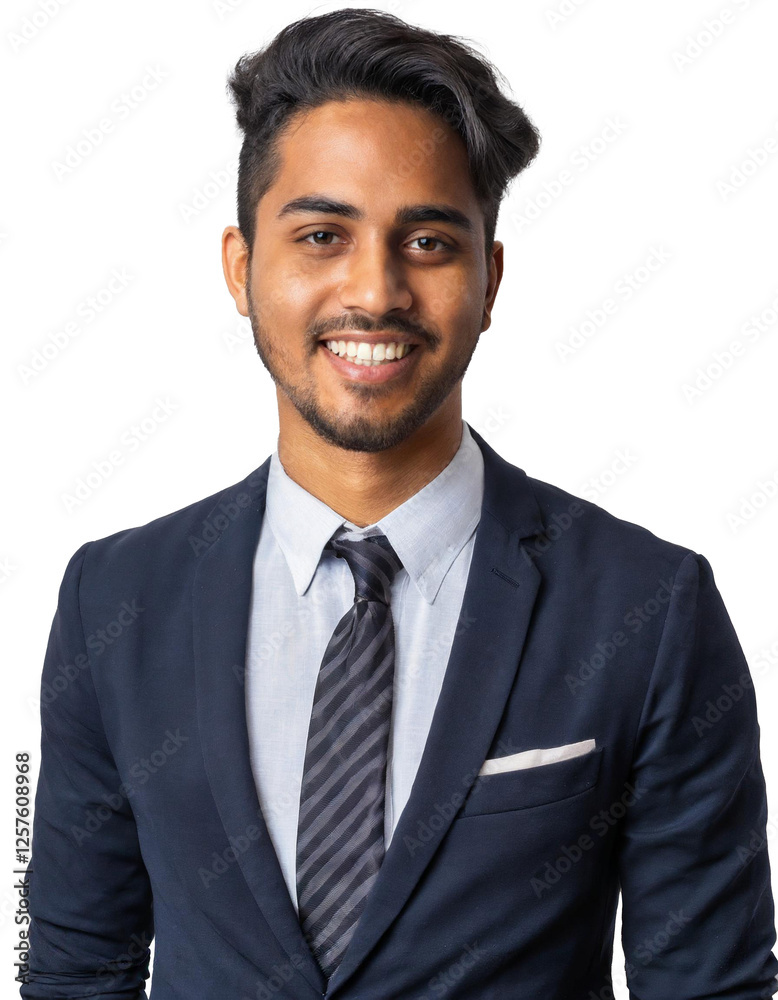 Portrait of only one Man. White Background. Portrait of only one Man. White Background.