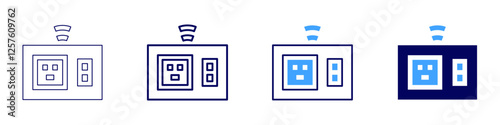 Smart home power socket icon in 4 different styles. Thin Line, Line, Bold Line, Duotone. Duotone style. Editable stroke