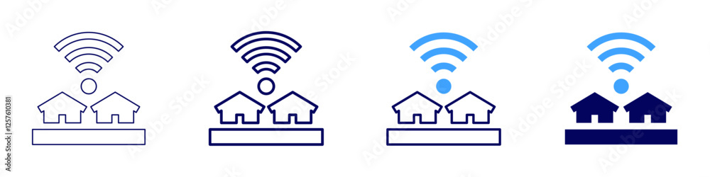 Smart home thermostat installation icon in 4 different styles. Thin Line, Line, Bold Line, Duotone. Duotone style. Editable stroke Smart home thermostat installation icon in 4 different styles. Thin Line, Line, Bold Line, Duotone. Duotone style. Editable stroke