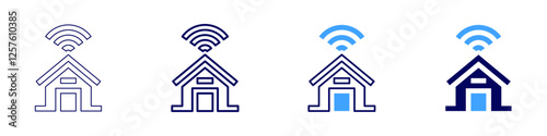 Smart home upgrades icon in 4 different styles. Thin Line, Line, Bold Line, Duotone. Duotone style. Editable stroke