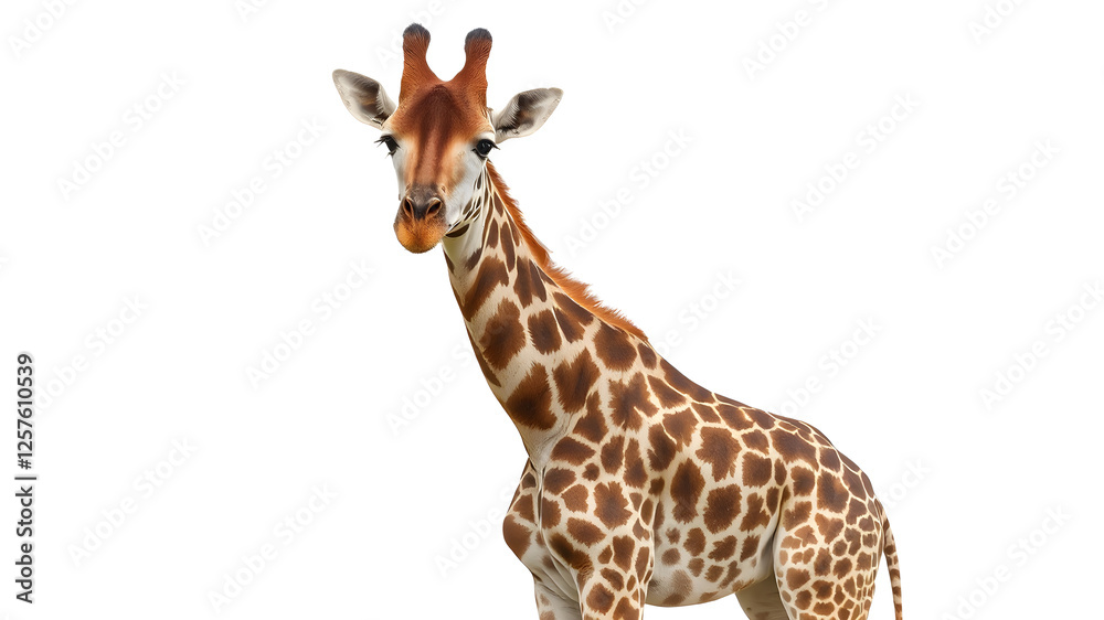 Obraz premium a giraffe isolated on transparent and white background