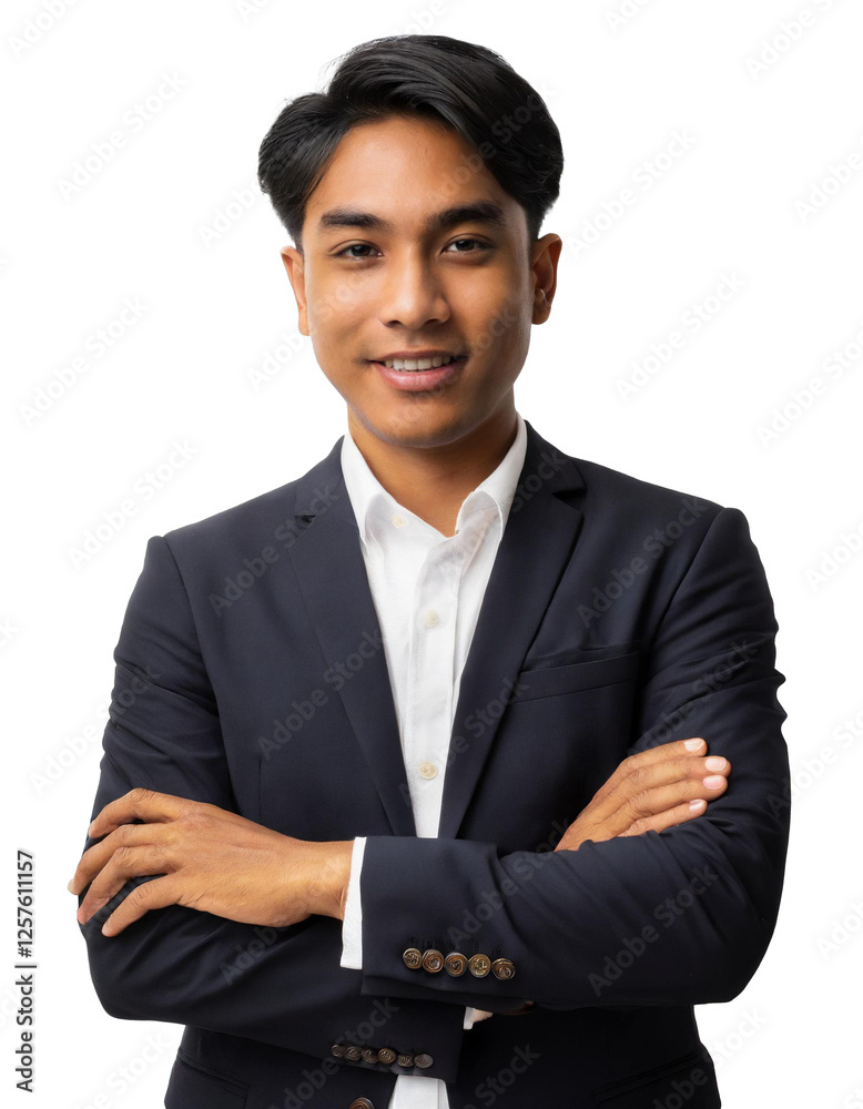 Portrait of only one Man. White Background. Portrait of only one Man. White Background.