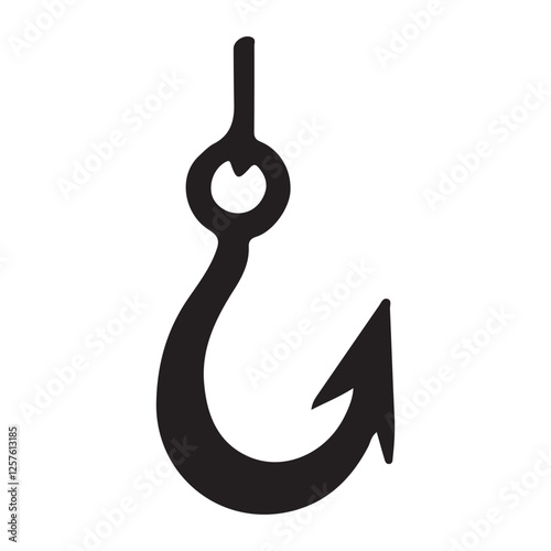 Fishing Hook Silhouette Graphic Vector Illustration Fisherman Equipment