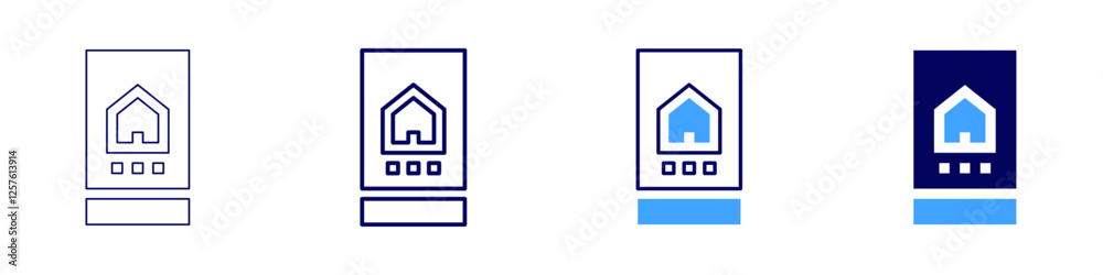 Voice activated smart home icon in 4 different styles. Thin Line, Line, Bold Line, Duotone. Duotone style. Editable stroke Voice activated smart home icon in 4 different styles. Thin Line, Line, Bold Line, Duotone. Duotone style. Editable stroke