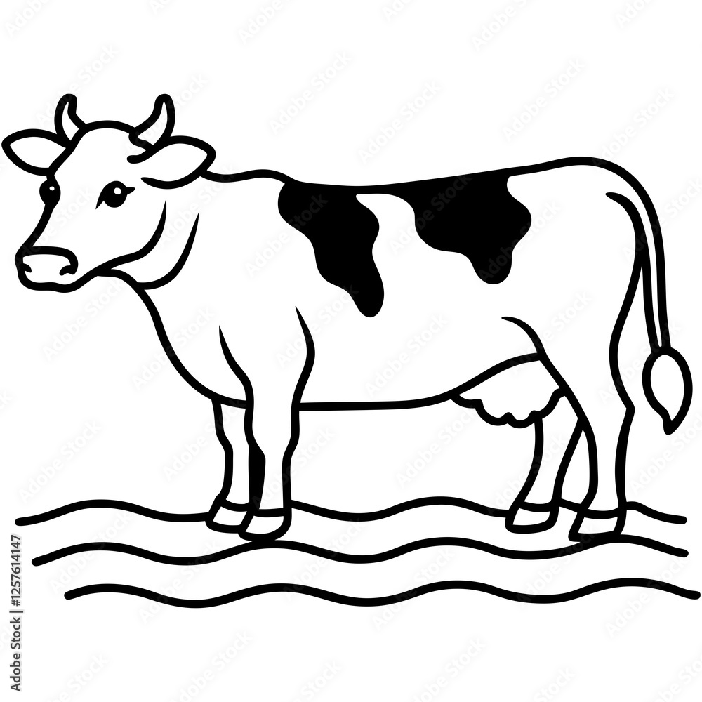 cow water floating