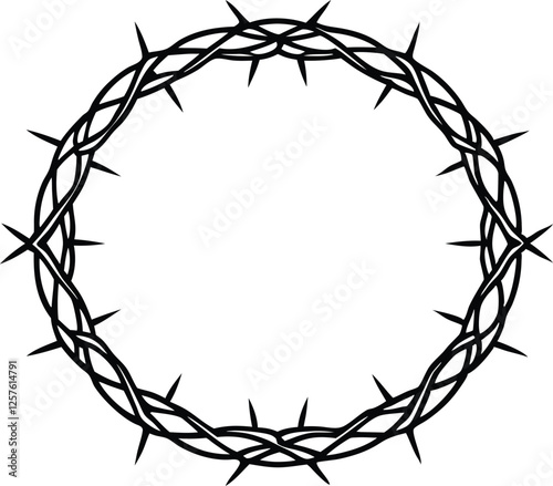 Crown of thorns vector, Circle of thorns icon, Easter Svg