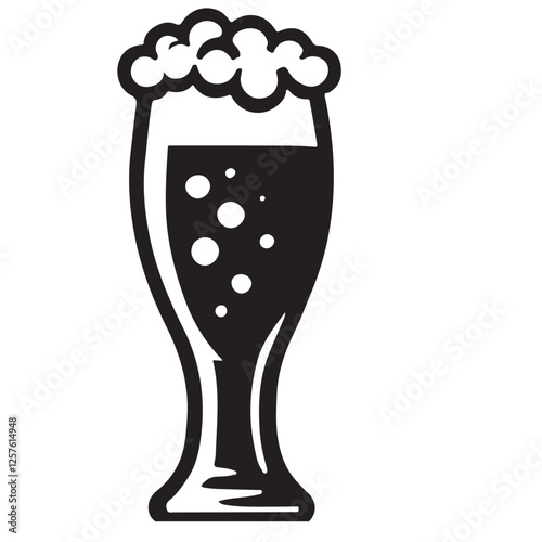 Glass of beer silhouette vector illustration celebration drinking theme