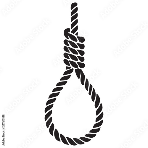 Hanging Noose Silhouette Vector Illustration Dark Web Element