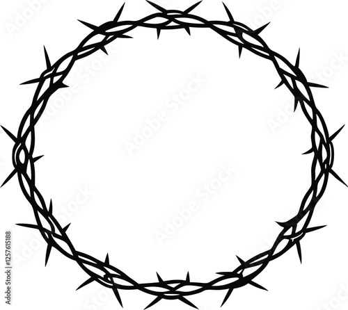 Crown of thorns vector, Circle of thorns icon, Easter Svg