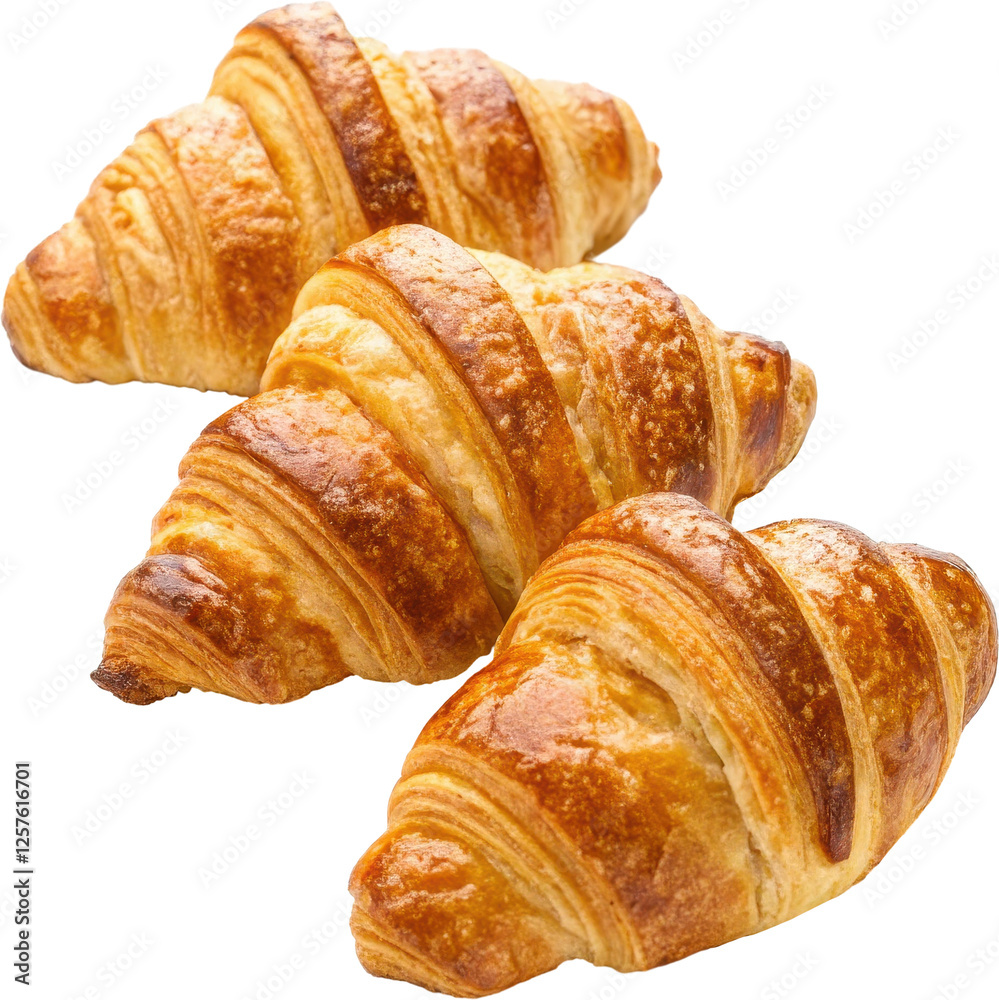 Freshly Baked Flaky Golden Croissants Arranged in Delightful Display for Breakfast or Cafe Treat Freshly Baked Flaky Golden Croissants Arranged in Delightful Display for Breakfast or Cafe Treat