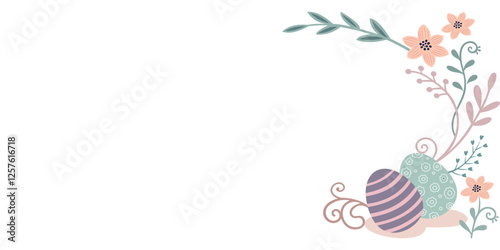 vector design of eggs and flower and leaf elements for easter day eps 5
