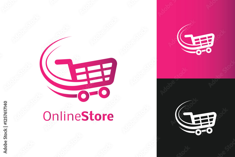 Online Store  logo Design, Logo Design graphic Conception, logo icon template graphic art, vector illustration design.