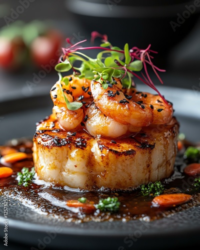 Delicious seafood dish with shrimp and scallop.