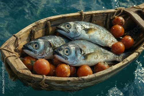 Fresh Seafood In A Boat