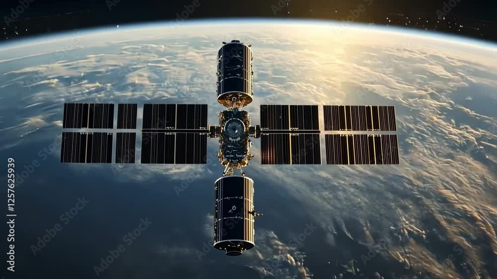 This video captures a space station gracefully orbiting Earth. It highlights human innovation and exploration in a breathtaking cosmic setting. A true marvel of technology. Generative AI