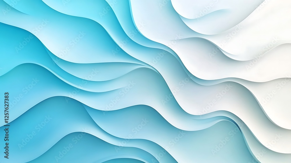 Fototapeta premium Abstract Blue And White Wave Pattern Background