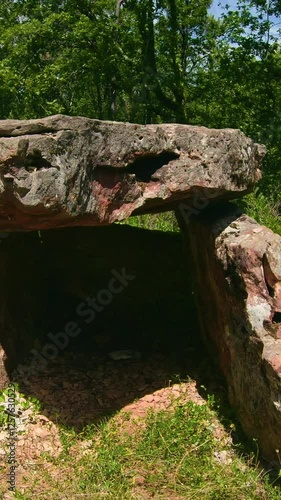 Ancient megalith stone portal tomb showcasing prehistoric architecture