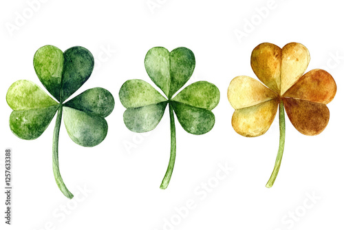 Three clovers with one in the middle and two on the sides