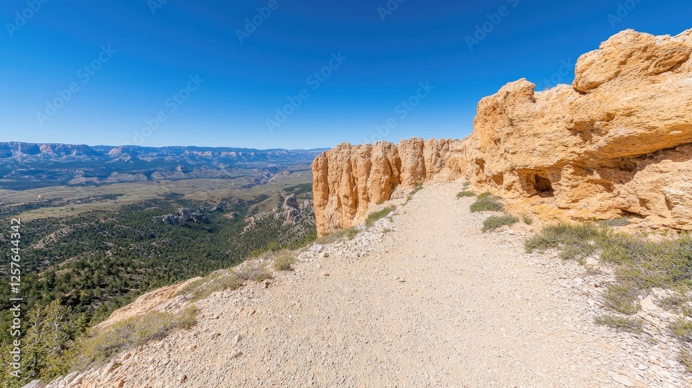 Fototapeta premium High Desert Trail Overlook, Sunny Day