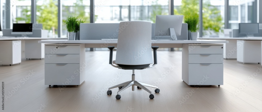 Office Chair in Modern Open Office Space Office Chair in Modern Open Office Space