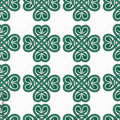 Lucky four-leaf clover ornament in the form of intertwined Celtic knots