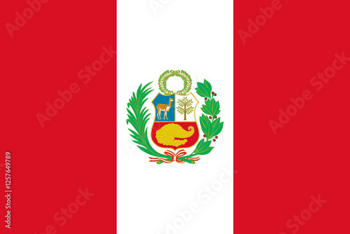Realistic Peru Flag - South American National Symbol