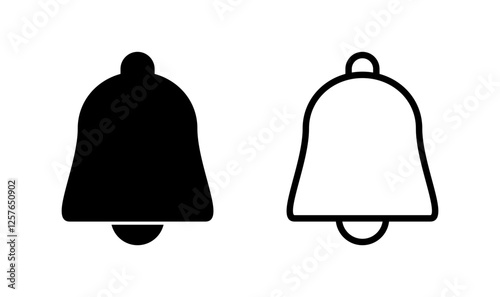 Bell icon logo design. Notification sign and symbol for web site design