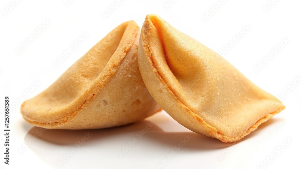 Two Fortune Cookies on White Background Two Fortune Cookies on White Background