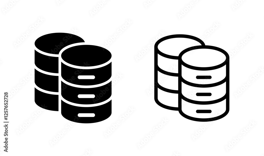 Database icon logo design. database sign and symbol Database icon logo design. database sign and symbol
